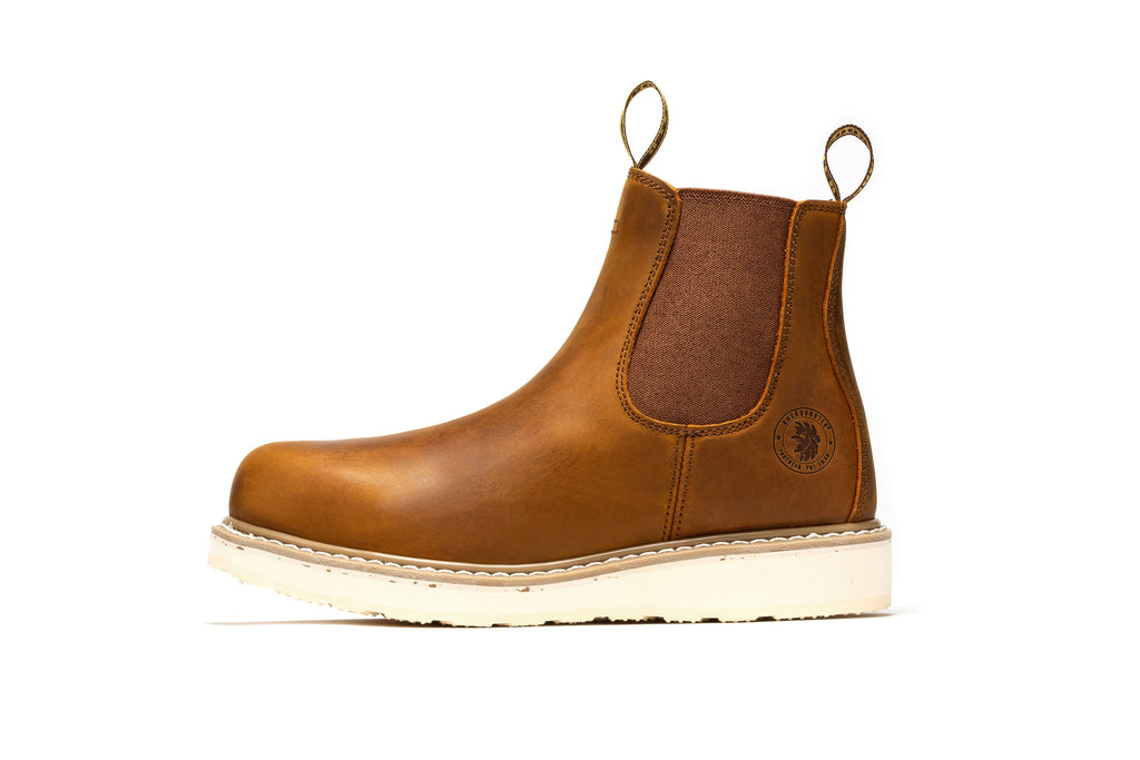 ROCKROOSTER Capitola Men's 6 inch Brown Wedge Work Boots SAP102