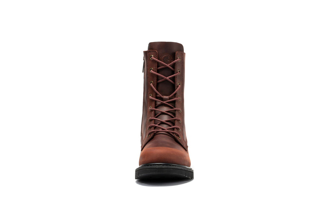 ROCKROOSTER Mantua Men's 8 inch Zip-sided Soft Toe Lug Sole Work Boots