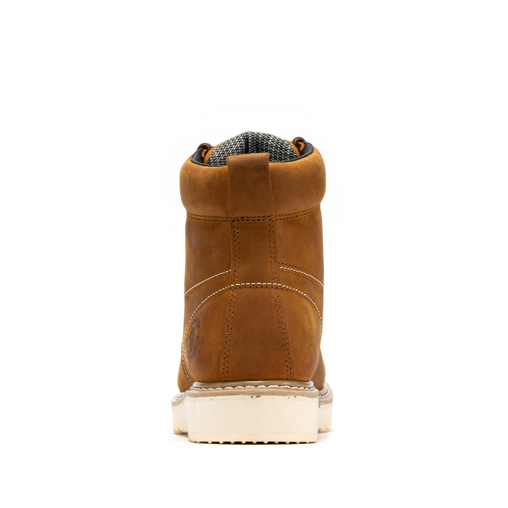 ROCKROOSTER Edgewood Men's 6 inch Brown steel toe waterproof wedge