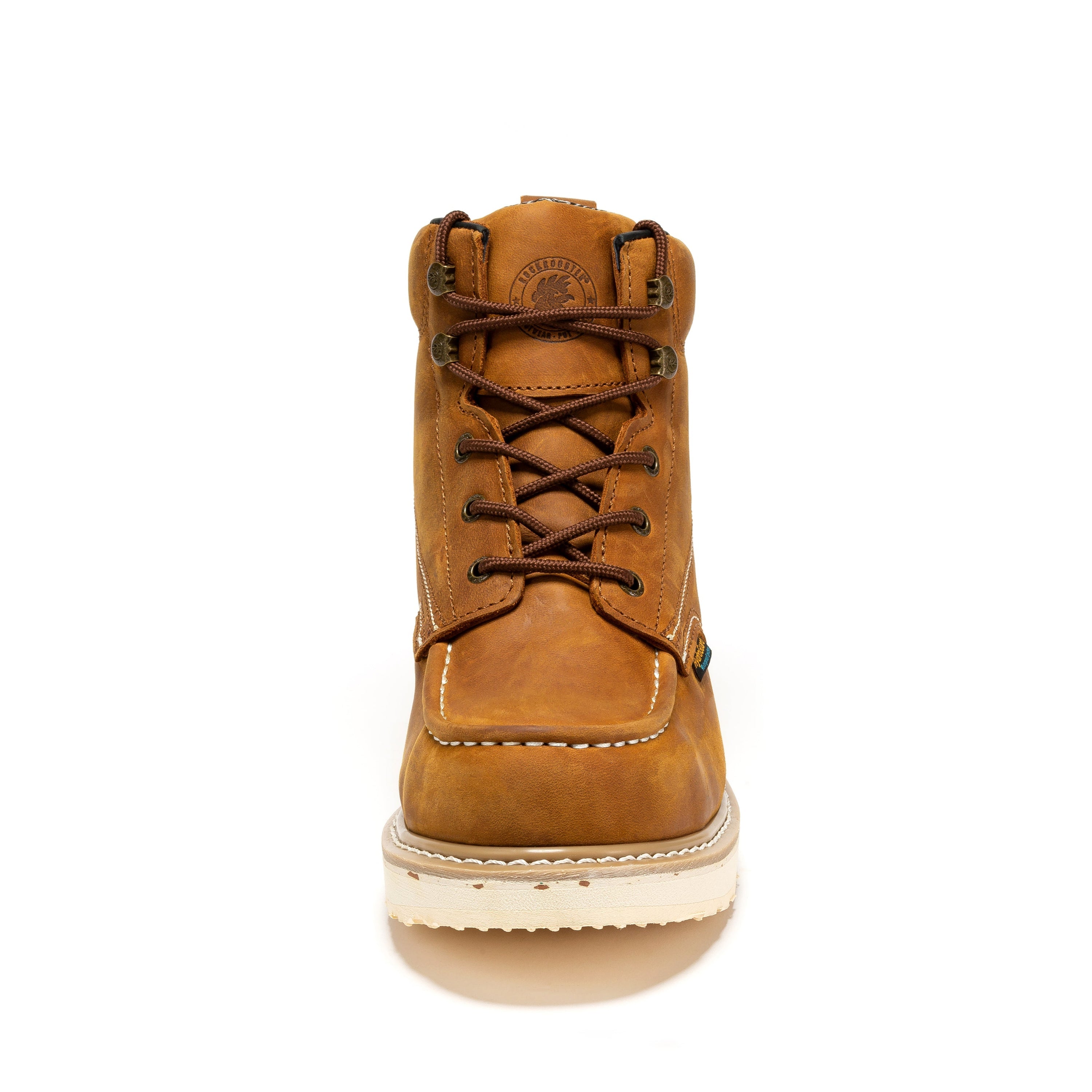 ROCKROOSTER Edgewood Men's 6 inch Brown steel toe waterproof wedge