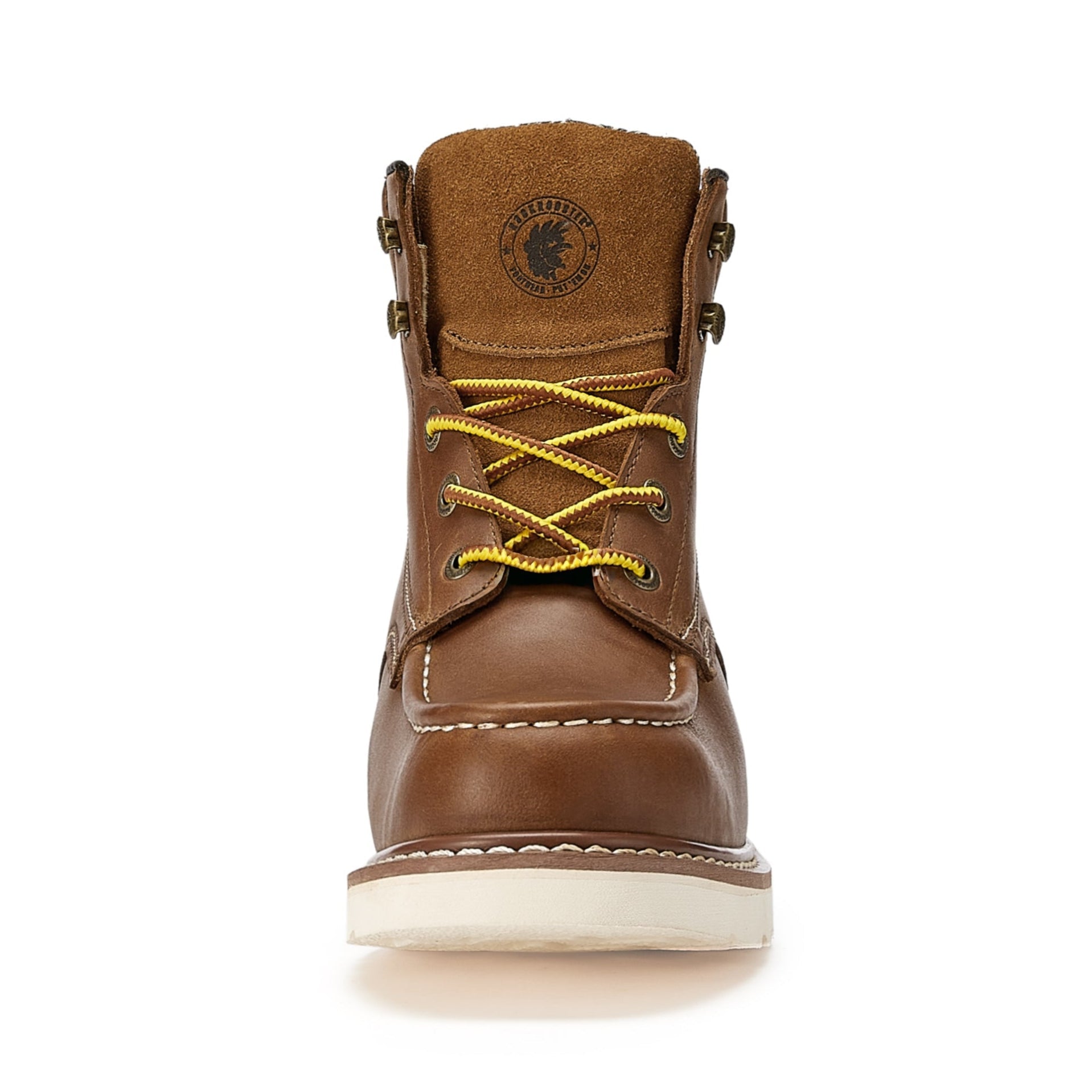 ROCKROOSTER Edgewood Men's 6 inch Brown soft toe wedge work boots with