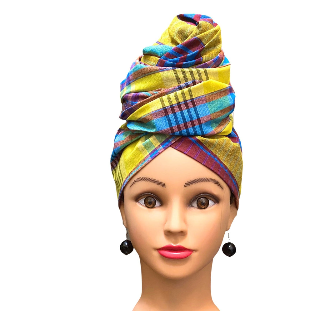 Yellow/Blue Head-Wrap