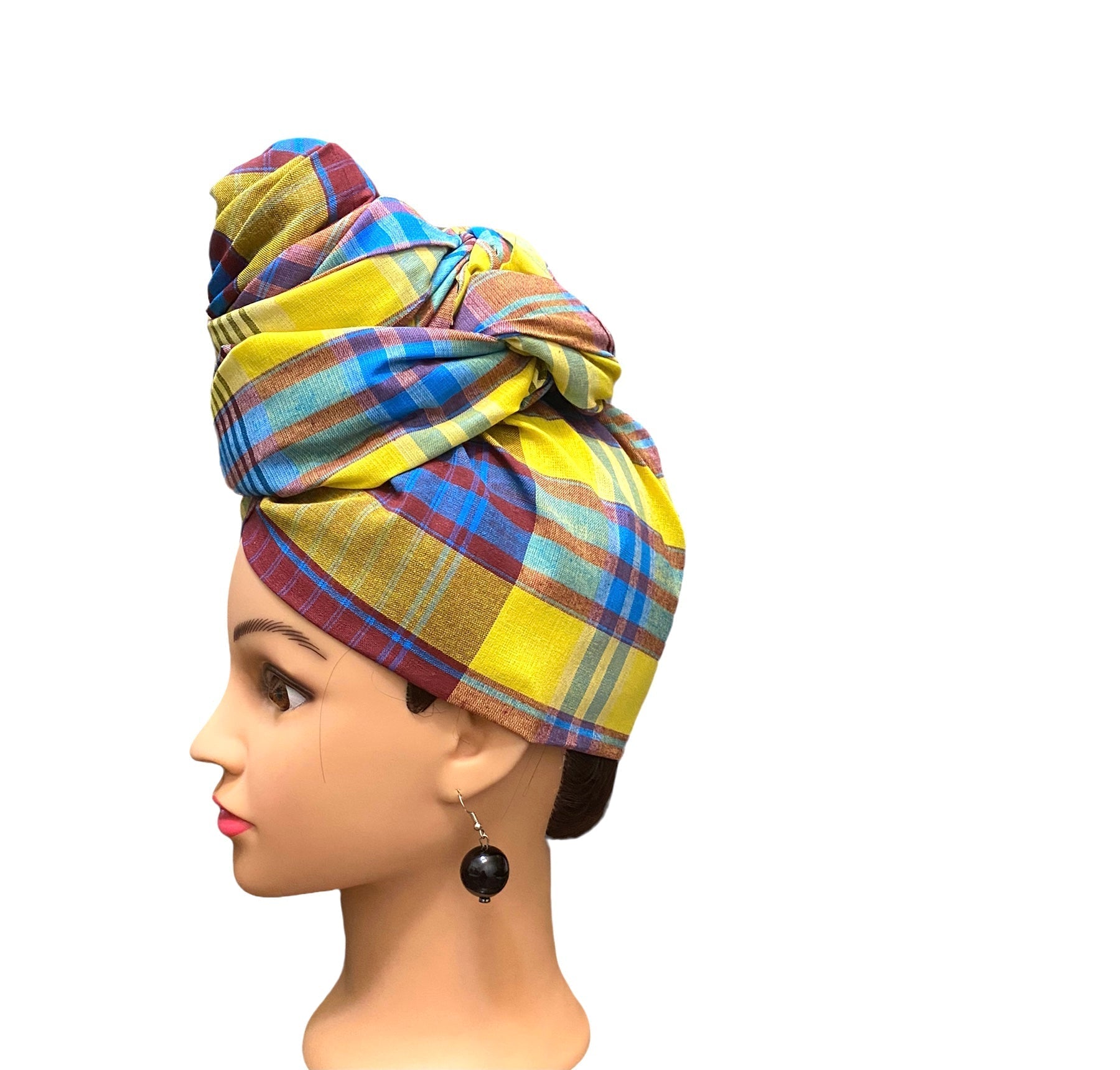 Yellow/Blue Head-Wrap