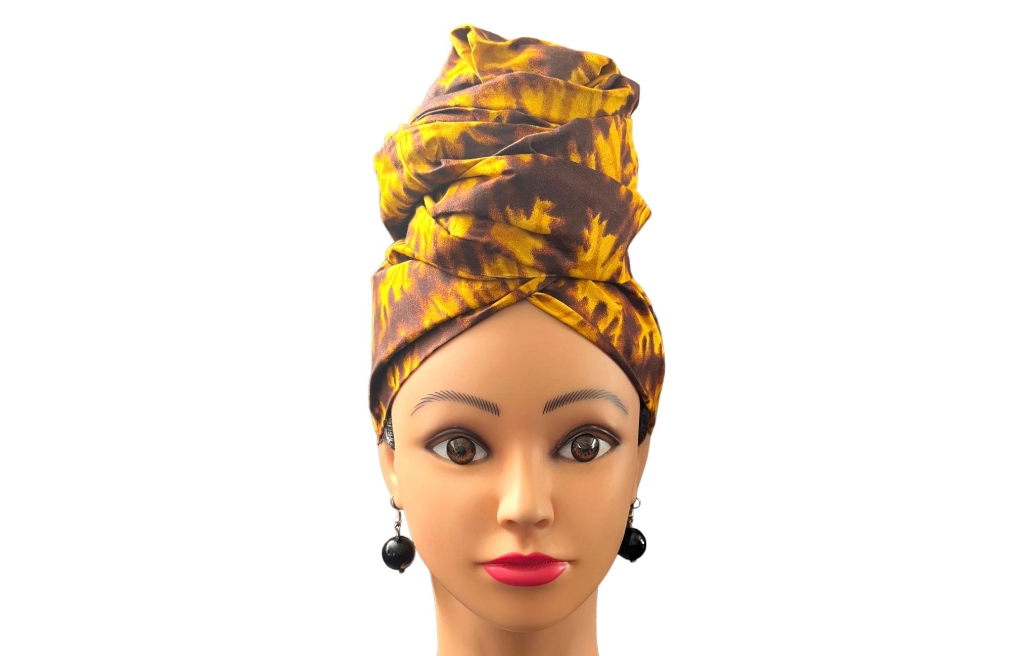 YELLOW/BROWN Head-Wrap