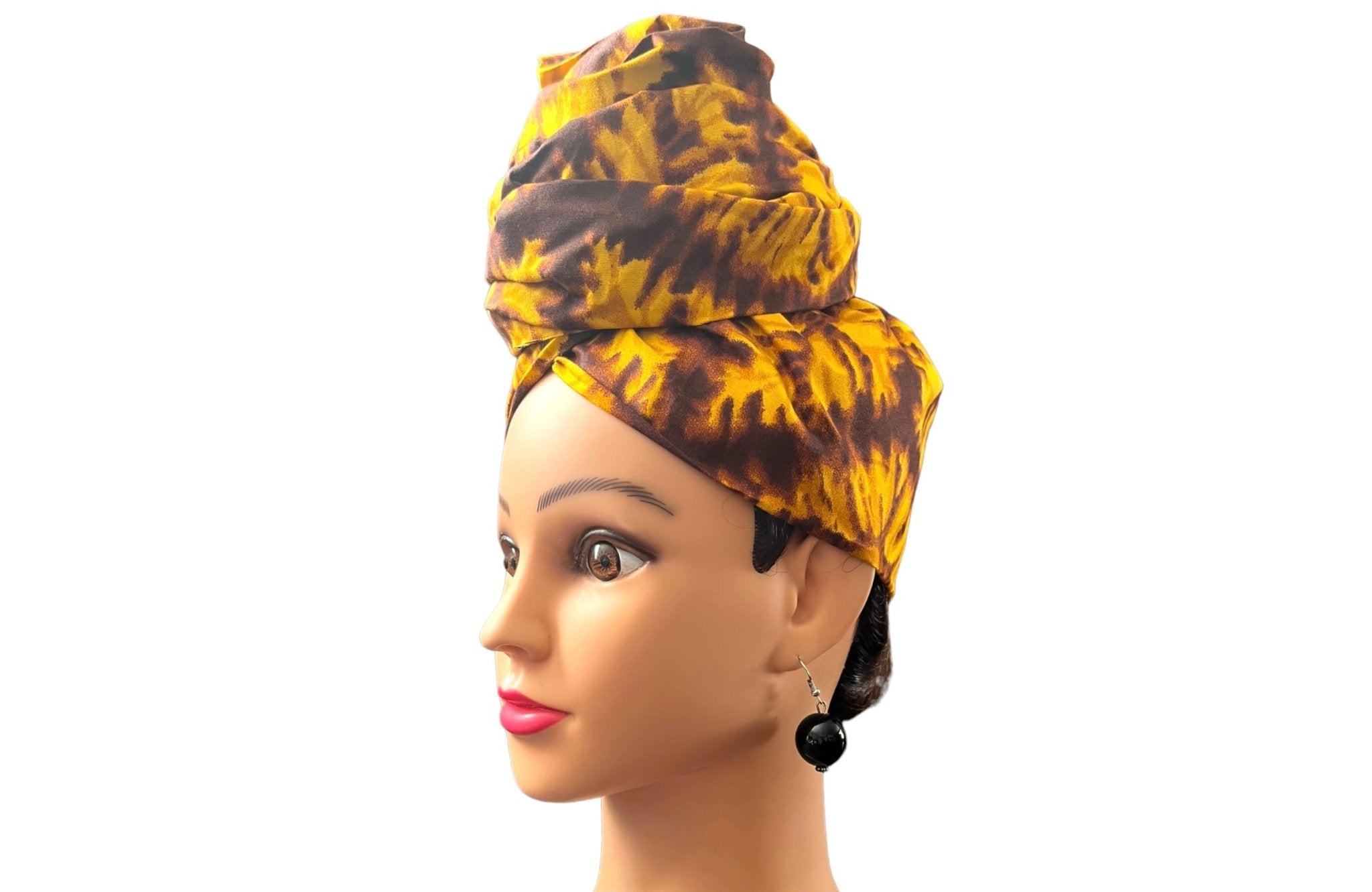 YELLOW/BROWN Head-Wrap